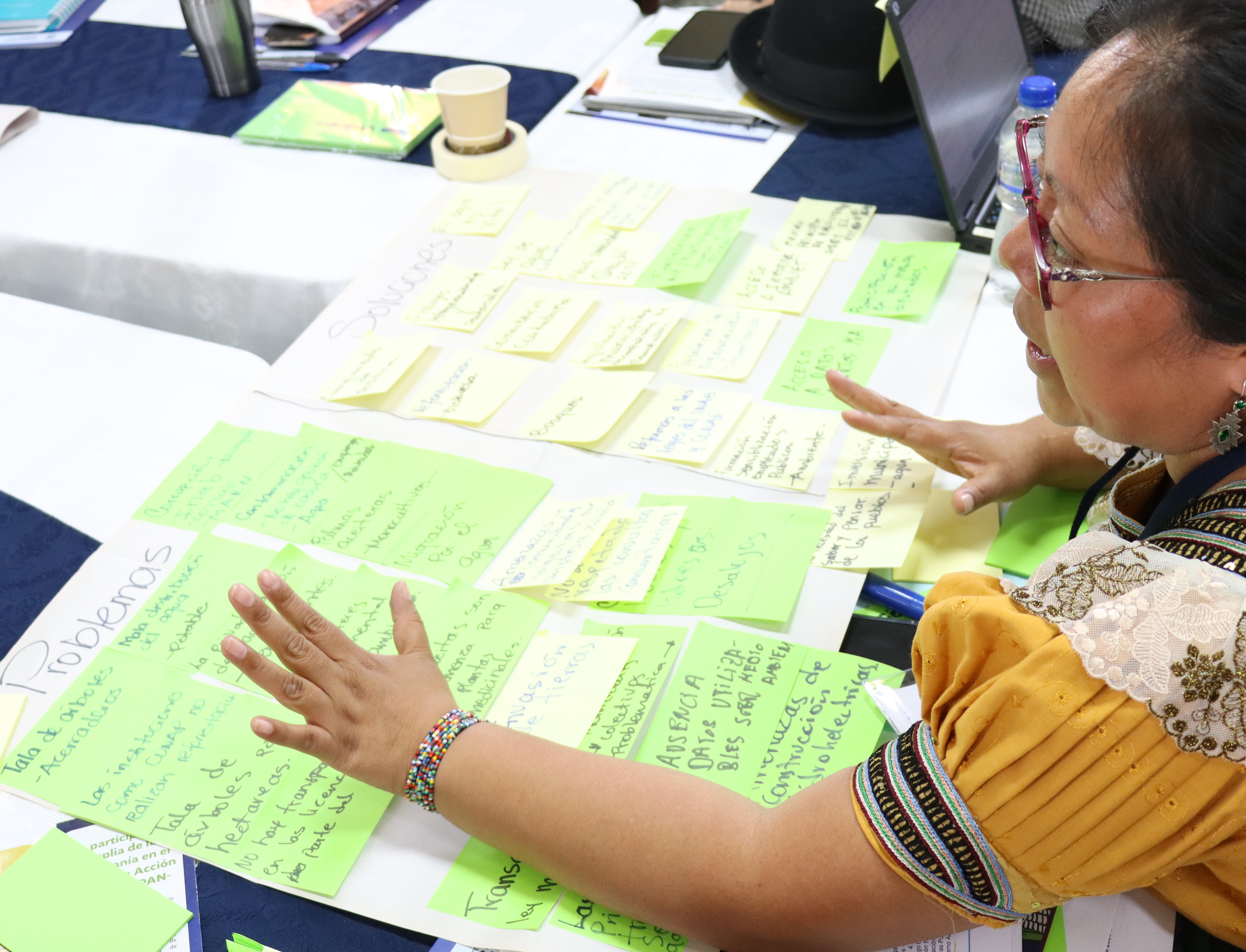 Proceso de recolección de información y opiniones de los participantes en el marco de la instalación de las Mesas Temáticas en el departamento de Alta Verapaz